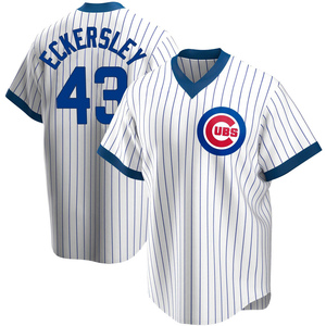 Men's Chicago Cubs Dennis Eckersley Replica White Home Cooperstown Collection Jersey