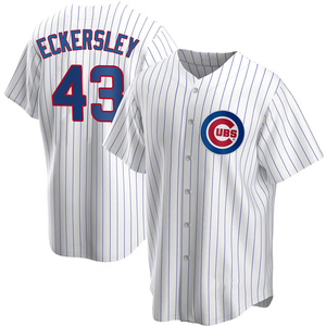 Men's Chicago Cubs Dennis Eckersley Replica White Home Jersey