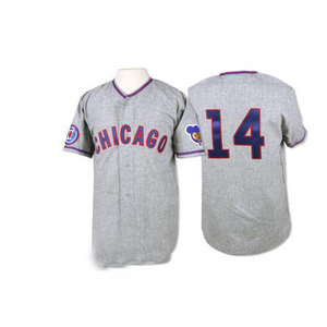 Men's Chicago Cubs Ernie Banks Replica Grey 1968 Throwback Jersey