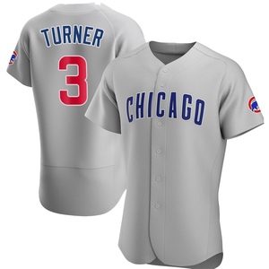 Men's Chicago Cubs Justin Turner Authentic Gray Road Jersey