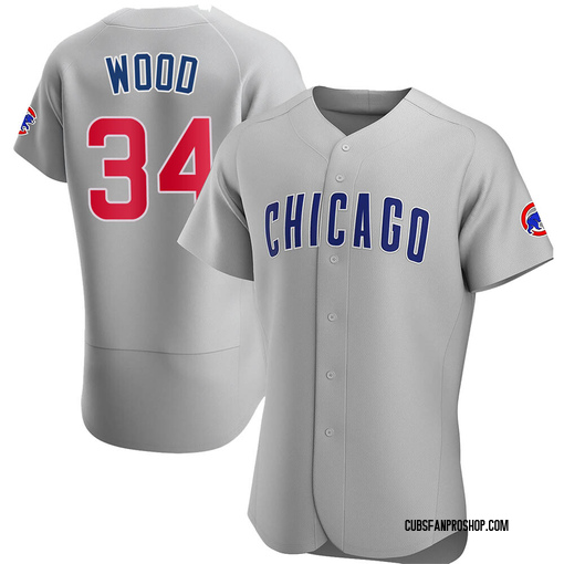 Men's Chicago Cubs Kerry Wood Authentic Gray Road Jersey