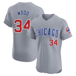 Men's Chicago Cubs Kerry Wood Elite Gray Road Jersey