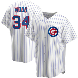 Men's Chicago Cubs Kerry Wood Replica White Home Jersey