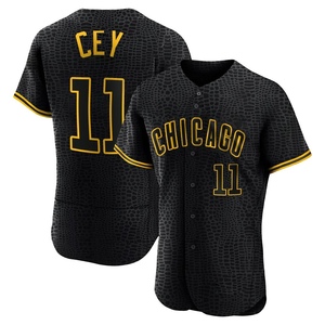 Men's Chicago Cubs Ron Cey Authentic Black Snake Skin City Jersey