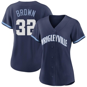 Women's Chicago Cubs Ben Brown Replica Brown Navy 2021 City Connect Jersey