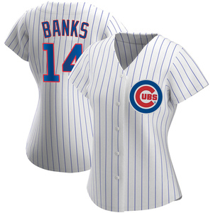 Women's Chicago Cubs Ernie Banks Replica White Home Jersey