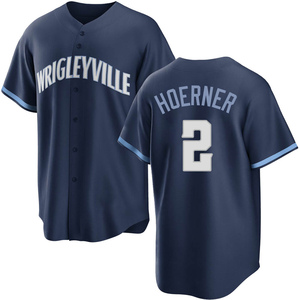Youth Chicago Cubs Nico Hoerner Replica Navy 2021 City Connect Jersey